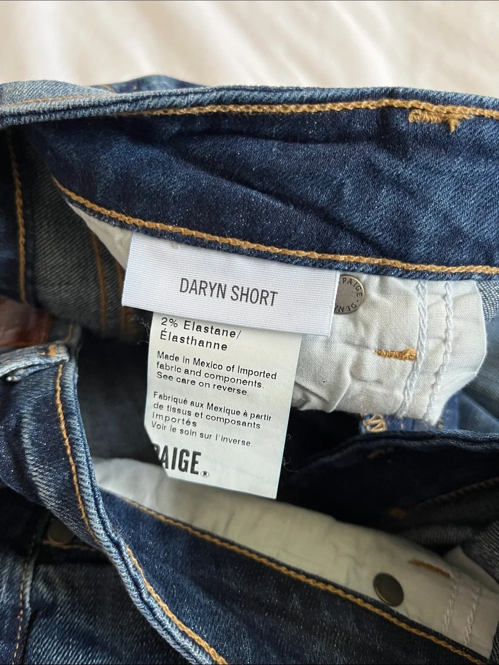 Paige Daryn short denim jean shorts dark wash 2 inch inseam